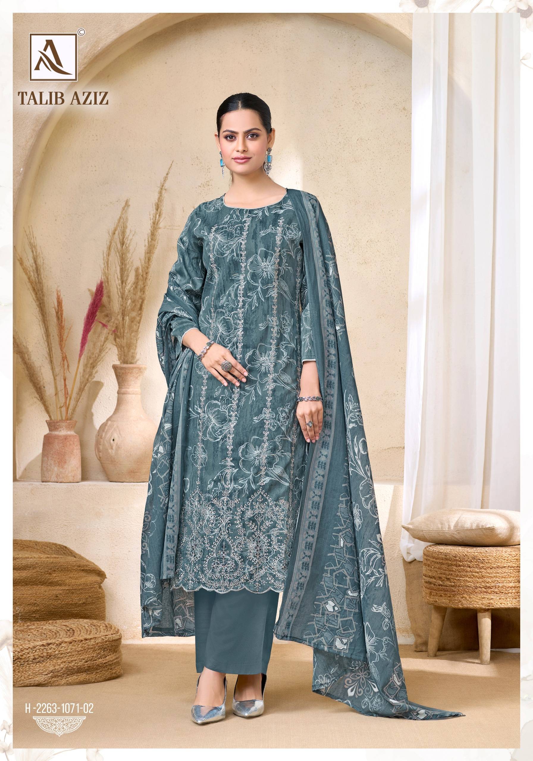 TALIB AZIZ By Alok Suit Beautiful Festive Suits Stylish Colorful Fancy Casual Wear Pure Zam Cotton Dresses At Wholesale Price